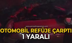 Otomobil refüje çarptı: 1 yaralı