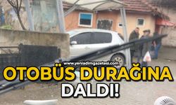 Otobüs durağına daldı!