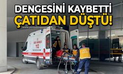 Dengesini kaybetti, çatıdan düştü!