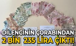 Dilencinin çorabından 2 bin 235 lira para çıktı