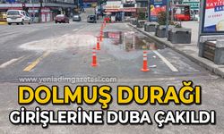 Dolmuş durakları girişine duba çakıldı