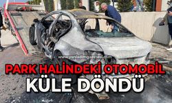 Park halindeki otomobil alev alev yandı: Küle döndü