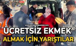 Ücretsiz ekmek almak için yarıştılar