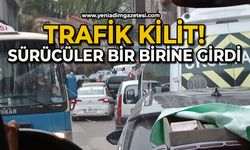 Trafik kilit oldu: Sürücüler bir birine girdi