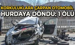 Korkuluklara çarpan otomobil hurdaya döndü: 1 ölü