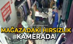 Giyim mağazasındaki hırsızlıklar kamerada