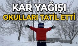 Kar yağışı okulları tatil etti