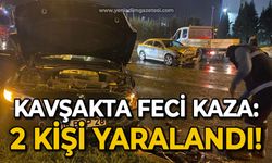 Kavşakta trafik kazası: 2 kişi yaralandı