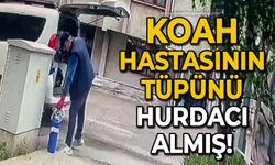 KOAH hastasına ait oksijen tüpünü hurdacı almış