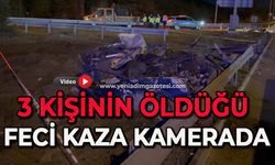 3 kişinin hayatını kaybettiği feci kaza kamerada