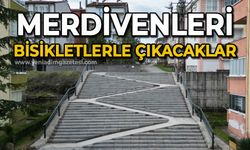 Merdivenleri bisikletle çıkacaklar