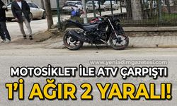 ATV ile motosiklet çarpıştı: 1’i ağır 2 yaralı