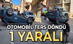 Otomobil ters döndü, 1 yaralı