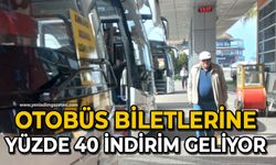 Otobüs biletlerine yüzde 40 indirim geliyor