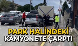 Otomobil park halindeki kamyonete çarptı: 1 çocuk yaralandı