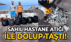 Sahil hastane atığı ile doldu taştı