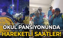 Okul pansiyonu siren sesleriyle yankılandı