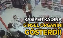 Markette iğrenç görüntü: Kasiyer kadına cinsel organını gösterdi