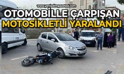 Otomobille çarpışan motosikletli yaralandı