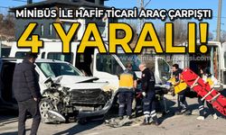 Minibüs ile hafif ticari araç çarpıştı: 4 yaralı