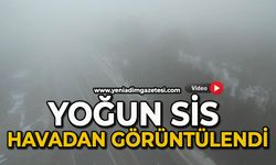 Zonguldak-Ereğli yolunda sis havadan görüntülendi