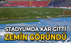 Stadyumda kar gitti, zemin göründü