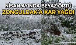 Nisan ayında beyaz örtü: Zonguldak'a kar yağdı