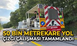 50 bin metrekare yol çizgi çalışması tamamlandı