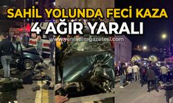 Sahil yolunda feci kaza: 4 ağır yaralı