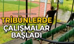 Tribünlerde çalışmalar başladı
