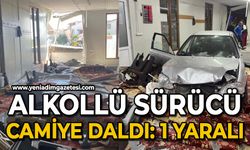 Alkollü sürücü camiye daldı: 1 yaralı