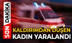Kaldırımdan düşen kadın yaralandı