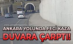 Ankara yolunda feci kaza: Duvara çarptı