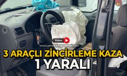 3 araçlı zincirleme kaza: 1 yaralı