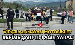 Virajı alamayan motosiklet refüje çarptı: 1 ağır yaralı
