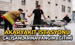 Akaryakıt istasyonu çalışanlarına yangın eğitimi