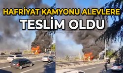 Hafriyat kamyonu alevlere teslim oldu