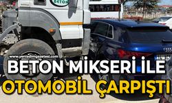 Beton mikseri ile otomobil çarpıştı: 1 yaralı