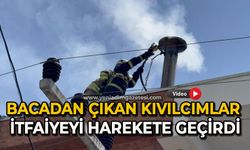 Bacadan çıkan kıvılcımlar itfaiyeyi harekete geçirdi