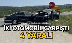 Otomobiller kafa kafaya çarpıştı: 4 yaralı