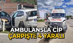 Ambulans ile cip çarpıştı: 4 yaralı