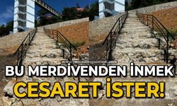 Bu merdivenden inmek cesaret ister!