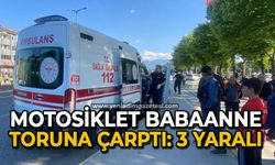 Motosiklet babaanne ile torununa çarptı: 3 yaralı