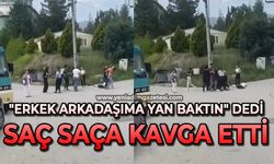 "Erkek arkadaşıma yan baktın" dedi, saç saça kavga etti