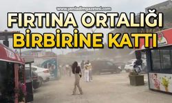 Turistik ilçede fırtına tozu dumana kattı