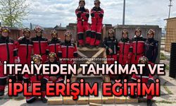 İtfaiyeden tahkimat ve iple erişim eğitimi