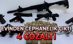 Evden cephanelik çıktı: 4 şüpheli adliyeye sevk edildi