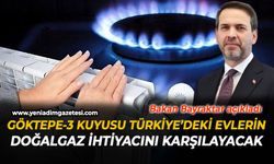 Göktepe-3 kuyusu Türkiye’deki evlerin 3.5 yıl boyunca doğalgaz ihtiyacını karşılayacak