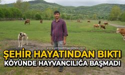 Şehir hayatından bıktı, döndüğü köyünde hayvancılığa başladı