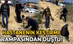 Hastanenin kestirme rampasında düştü: Yola tepki videosu çekerken biri daha düştü